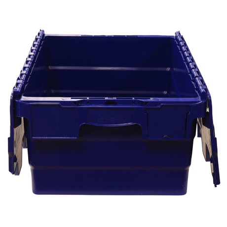 RackZone 33L blue attached lid container opens on both sides.