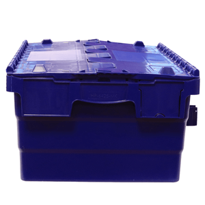RackZone 44L Attached Lid Container, Blue—ideal for commercial storage.