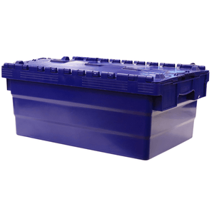 RackZone 44L blue attached lid container for commercial storage & organization.