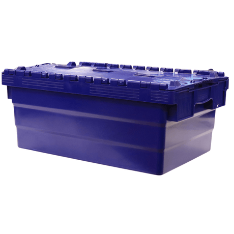 RackZone 44L blue attached lid container for commercial storage & organization.