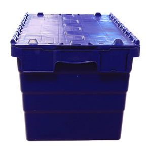 RackZone Attached Lid Container 66L in blue, shown from the front.