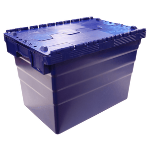 RackZone Attached Lid Container, 75L, Blue, 600x400x416mm.