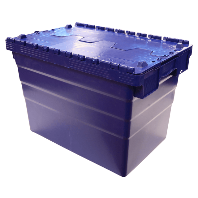 RackZone 75L blue attached lid container keeps items secure and organized.