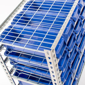 RackZone Bin Rack, 22 Blue Bins, 905x855x390mm, with Castor Wheels.