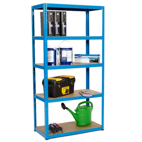 RackZone Business Starter Kit with tools, binders, and supplies on shelves.