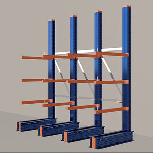 Cantilever Rack 5000H x 3000W x 1200D c/w Base + 3 Levels