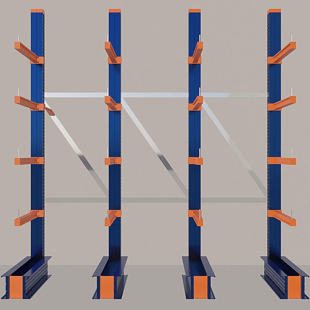 Cantilever Racking 5000H x 3000W x 1200D /w Base + 4 Levels – RackZone