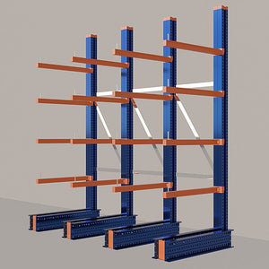 Cantilever Rack 5000H x 3000W x 1200D c/w Base + 4 Levels