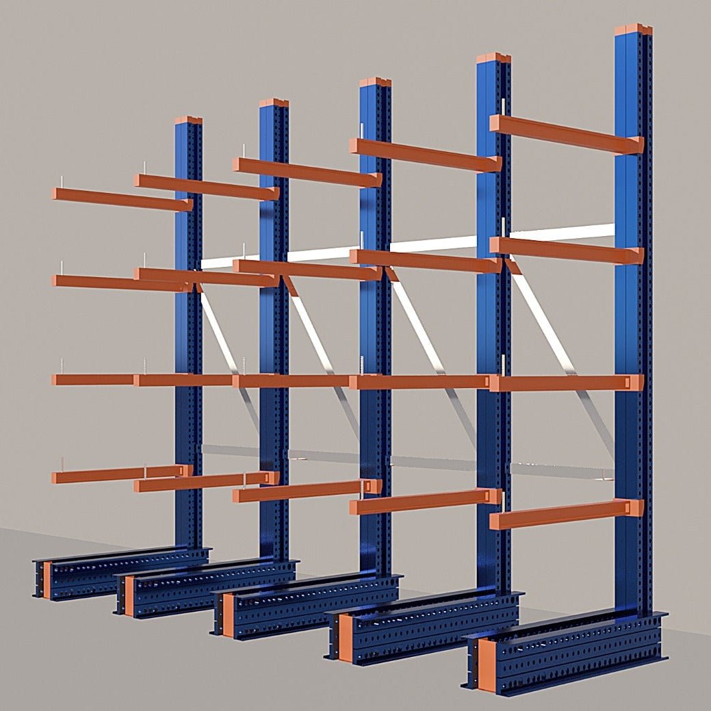 Cantilever Rack 5000H x 4000W x 1200D c/w Base + 4 Levels