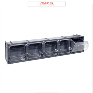 RackZone Storage Tilt Bin System CB400/3B with one sliding panel open.