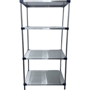 RackZone 4 Tier Chrome Plated Security Trolley, 1600H x 1520W x 610D.