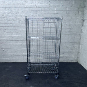 RackZone 4 Tier Chrome Trolley: mobile HORECA shelving for any space.