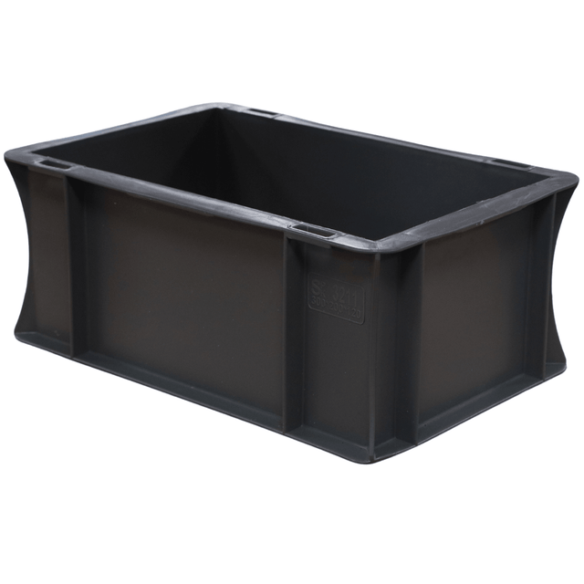 RackZone Euro Container 200x150x120mm Grey with reinforced sides for stacking.