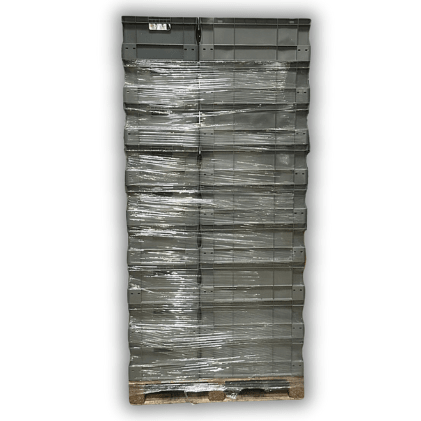 RackZone Euro Container 300x200x120mm, shrink-wrapped on pallet for storage.