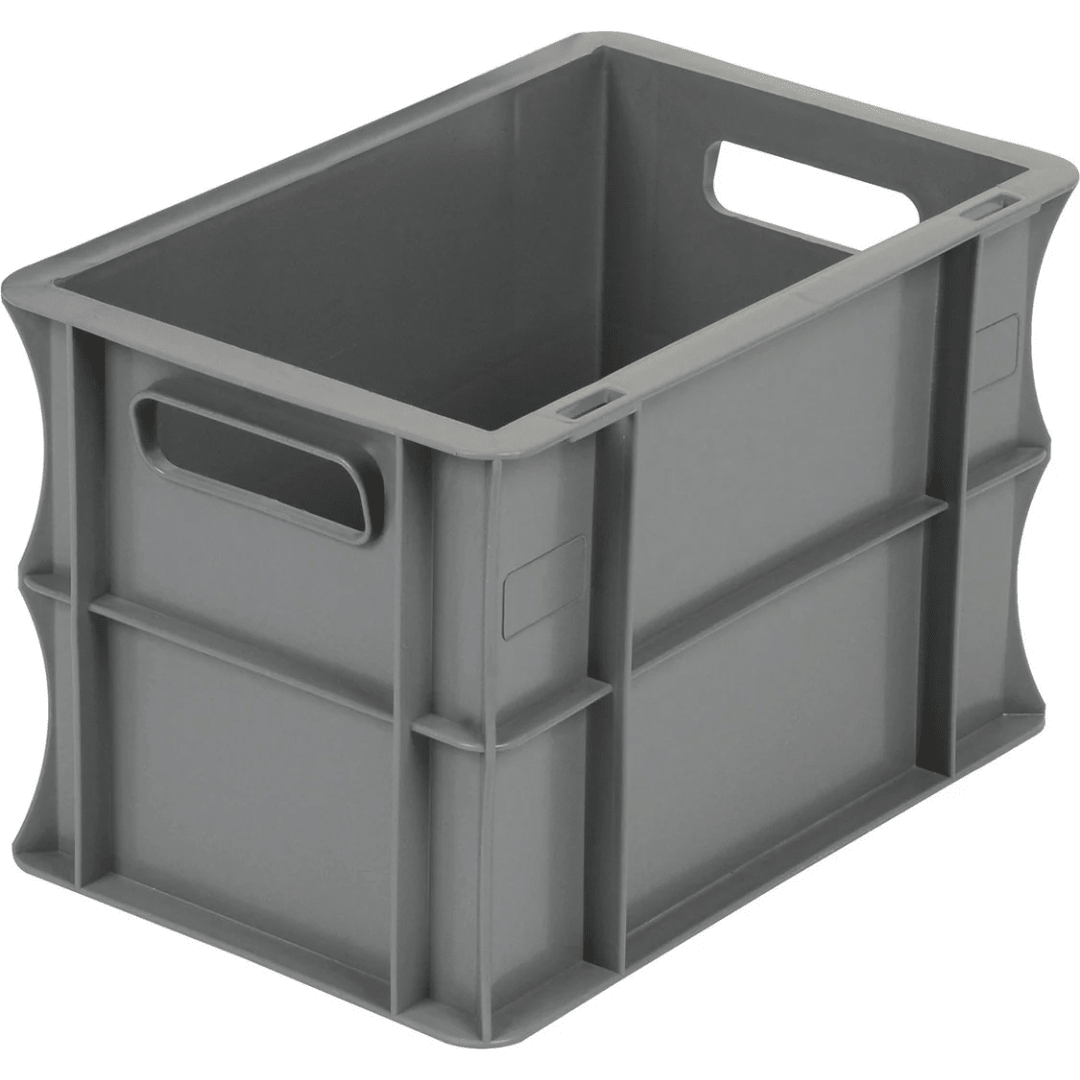 RackZone Euro Container 300x200x200mm Grey, ideal for industrial storage.
