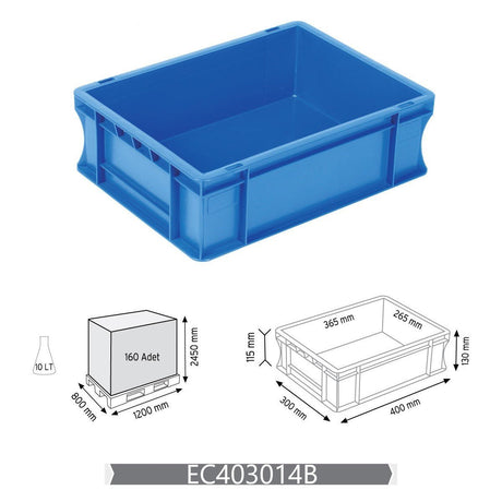 RackZone Euro Container 400d x 300w x 120h, ideal for plastic storage.