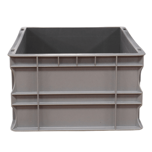 RackZone Euro Container 400d x 300w x 175h, gray plastic with reinforced sides.