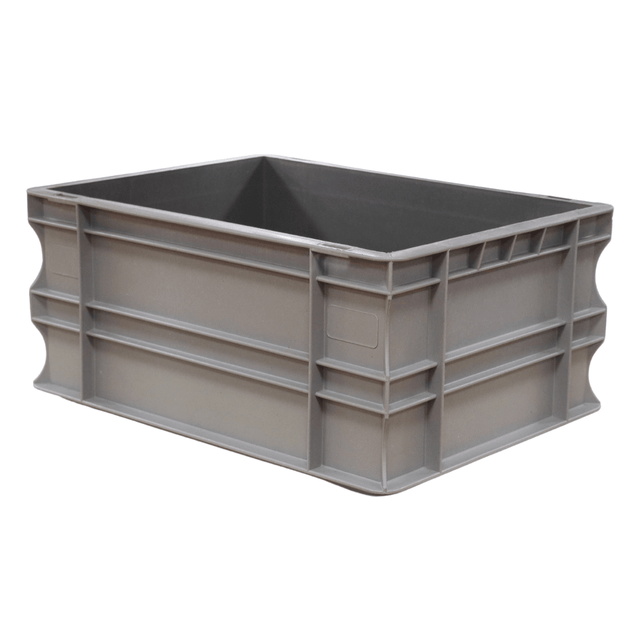 RackZone Euro Container 400x300x175mm, gray plastic, reinforced sides, open top.