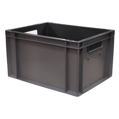 RackZone Euro Container 400x300x220mm, grey, with side handles.