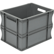 RackZone Euro Container 400x300x220mm Grey, shown at an angle with handles.