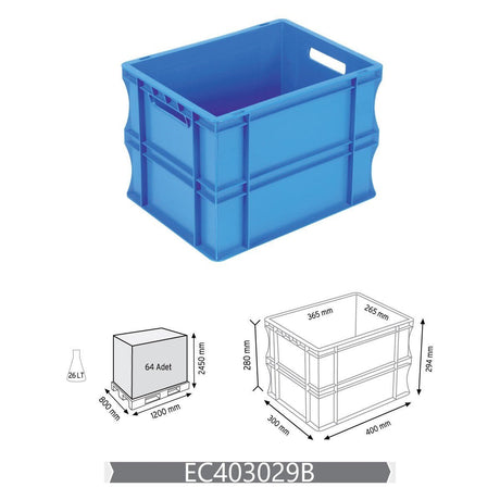 RackZone Euro Container 400x300x290mm grey storage box shown.