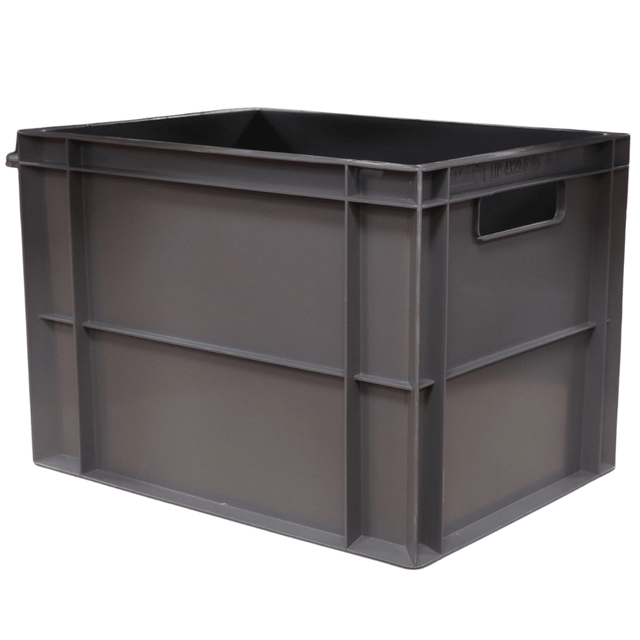 RackZone Euro Container 400x300x290mm grey—durable, stackable storage with handles.