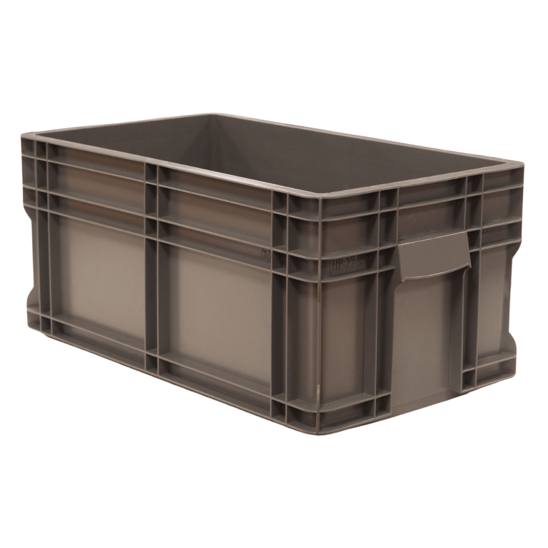 RackZone Euro Container 505x295x235mm, grey, stackable with reinforced sides.
