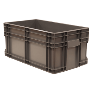 RackZone Euro Container 505x295x235mm, grey, stackable with reinforced sides.
