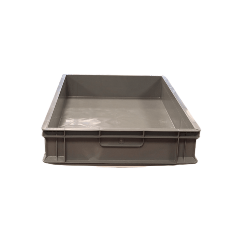 RackZone Euro Container 600d x 400w x 100h Grey, ideal for warehouse use.