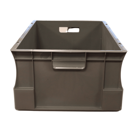 RackZone Euro Container 600x400x230mm Grey with handle, front view shown.