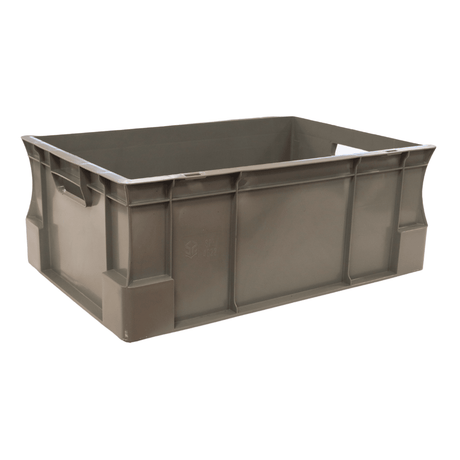RackZone Euro Container 600x400x230mm Grey, open with side handles.