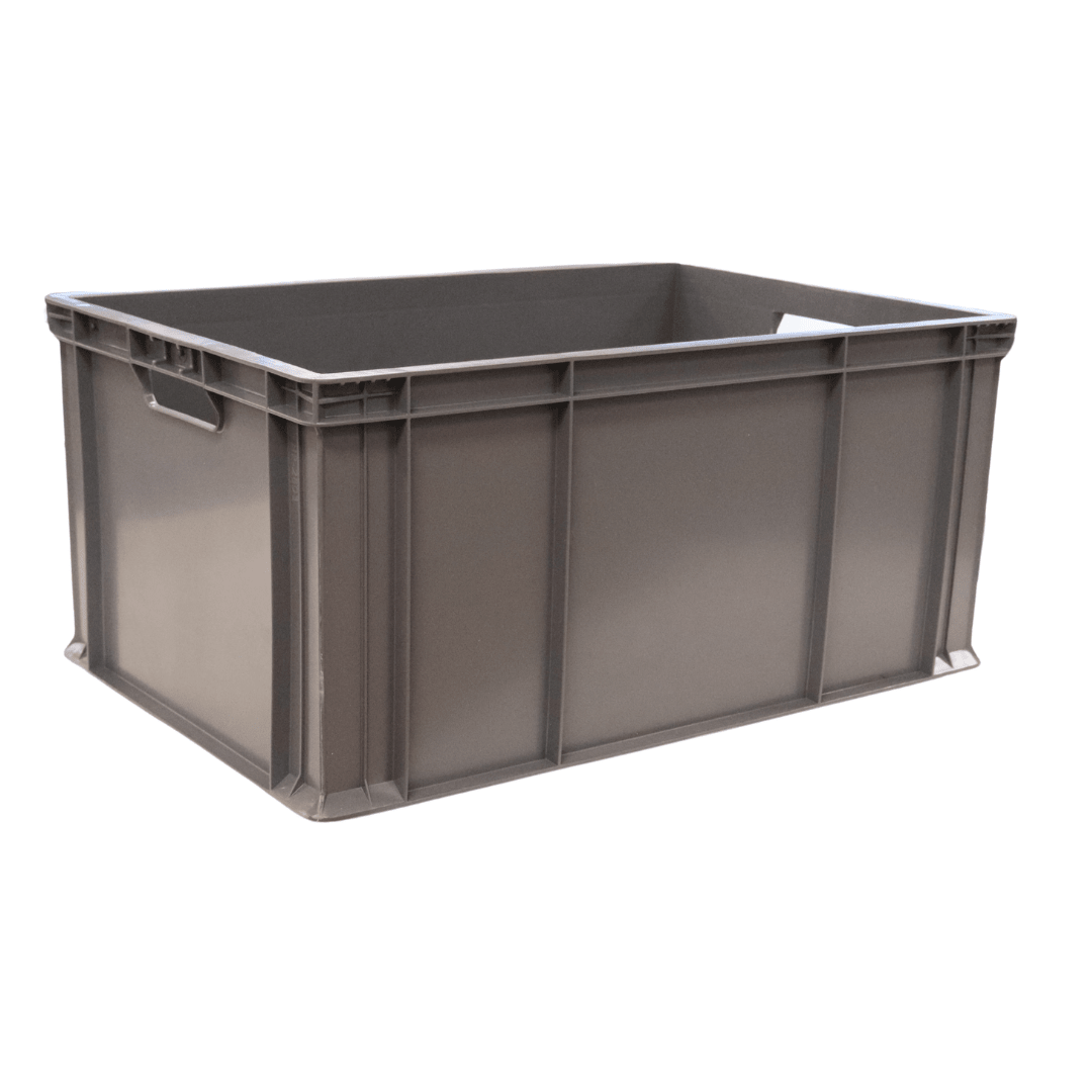 RackZone Euro Container 600x400x280mm grey, heavy duty with side handles.