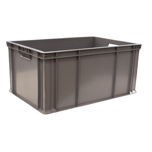 RackZone Euro Container 600x400x280mm grey, heavy duty with side handles.
