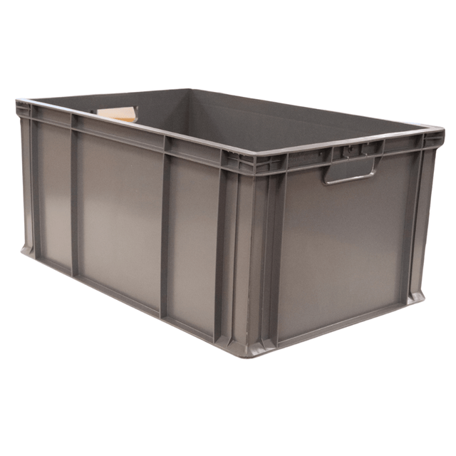 RackZone Euro Container 600x400x280mm Grey, durable with side handles.