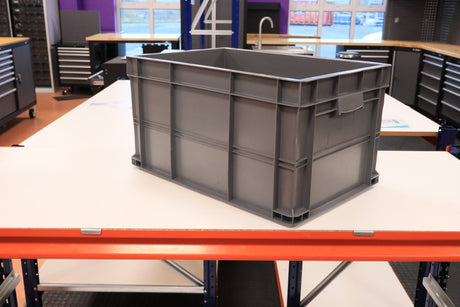 RackZone Pallet Deal - 45 Euro Container on a table in a workshop setting.