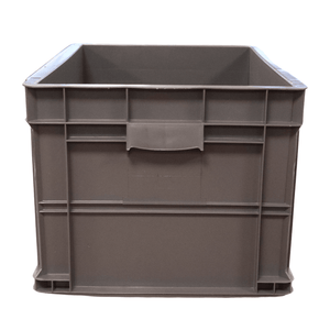 RackZone Euro Container 600x400x320mm Grey, heavy duty, front view, empty.