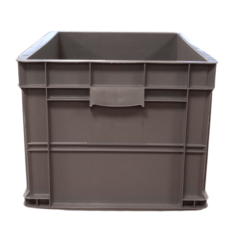 RackZone Euro Container 600x400x320mm Grey, heavy duty, front view, empty.