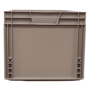 RackZone Euro Container 600x400x340mm grey, rectangular and stackable side view.