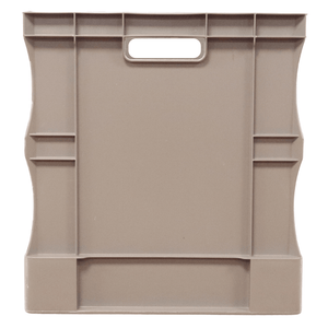 RackZone Euro Container 600x400x420mm, grey, with cutout handle and ribbed sides.