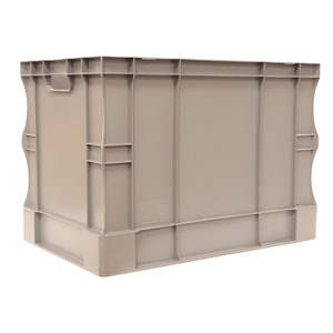 RackZone Euro Container 600x400x420mm Grey, stackable with ribbed sides.