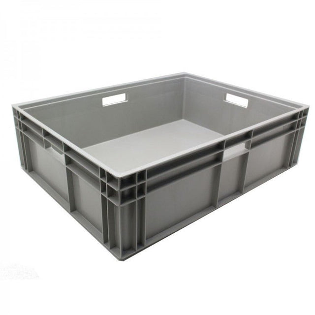 RackZone Euro Container 800x600x220mm in grey—durable storage with handles.