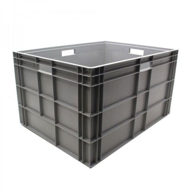 RackZone Euro Container 800x600x450mm Grey with handles for industrial storage.