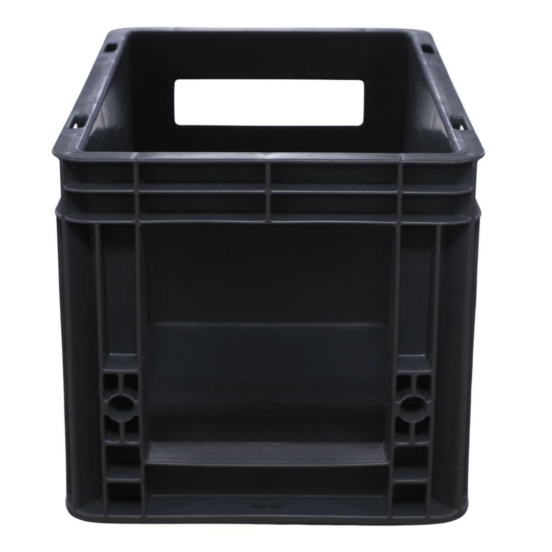 RackZone Euro Picking Container 300x200x200mm, grey, wide opening for storage.