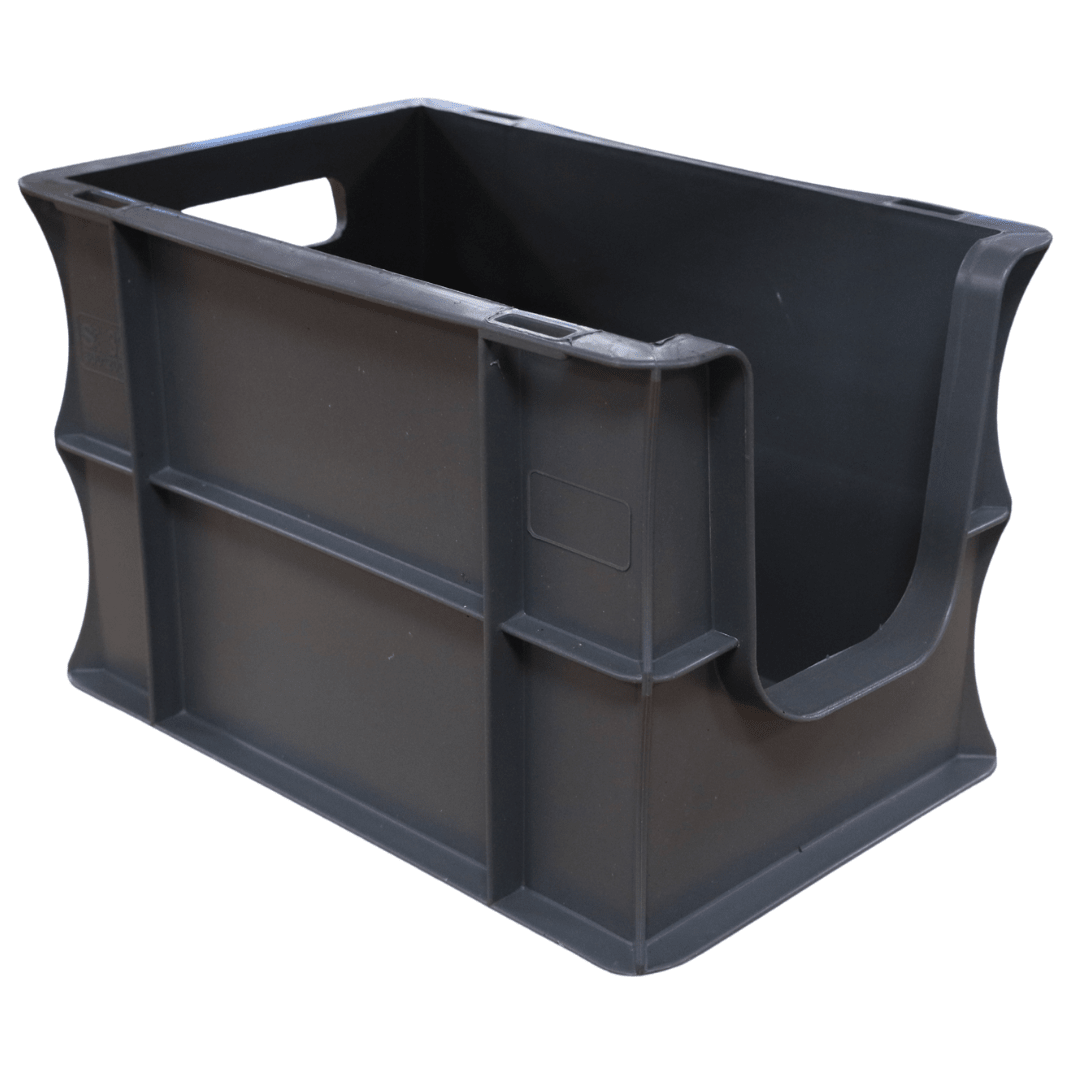 RackZone Euro Picking Container 300x200x200mm, grey, stackable with open front.