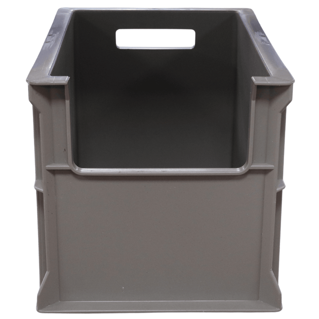 RackZone Euro Picking Container 300x200x200mm in light grey, front view.