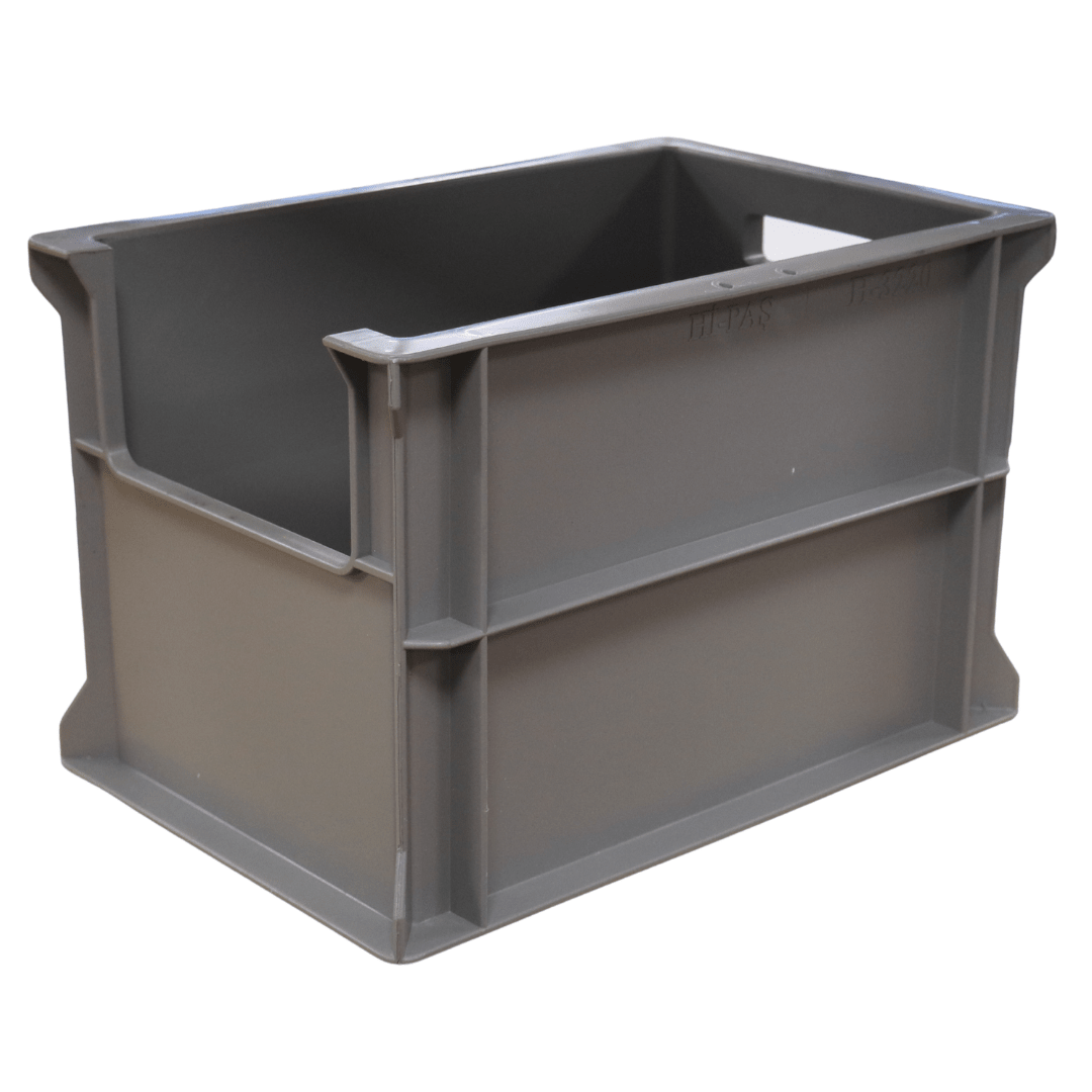 RackZone Euro Picking Container 300x200x200mm, light grey with open side.