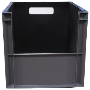 RackZone Euro Picking Container 400x300x290mm Grey with open front and handle.