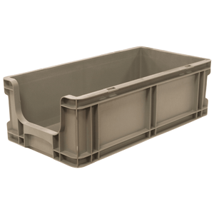 RackZone Euro Picking Container, 505x256x165mm, stackable, open front, grey.