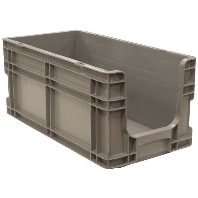 RackZone Euro Picking Container, grey, 505x295x180mm, open front for easy access.