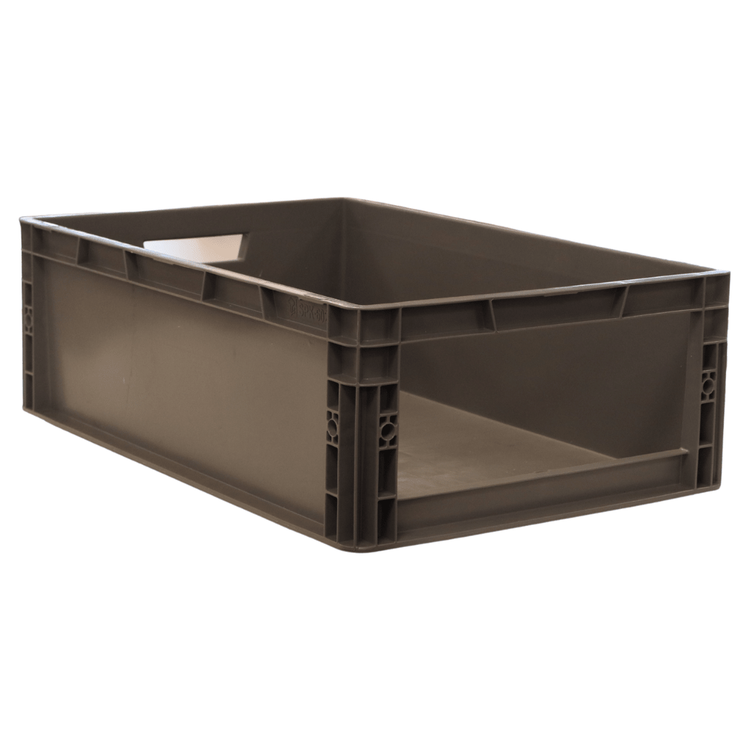 RackZone Euro Picking Container, grey, 600x400x200mm, wide opening.